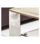 Table Basse Carrée en Bois Verre et Acier