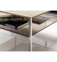 Table Basse Carrée en Bois Verre et Acier