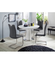 Table en Verre Ronde avec Rallonge