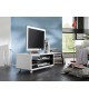 Meuble TV à Roulettes Blanc et Noir