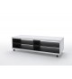 Meuble TV Roulettes Blanc et Noir