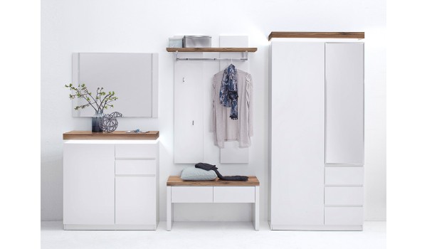 Meuble D'entrée Design Blanc & Bois