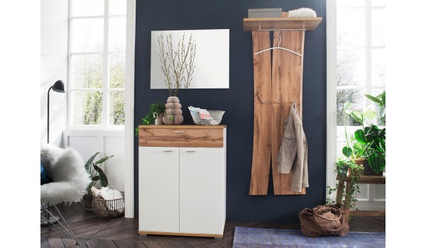 Vestiaire Design et Range-Chaussures Blanc & Bois