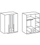 Armoire Penderie - 3 Portes / 2 Tiroirs pas Cher