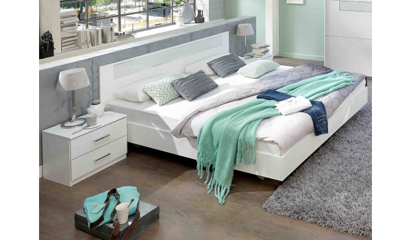 Lit 2 Places Blanc 140x200 cm - Chambre Adulte
