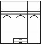 Dressing & Rangement Blanc - Chêne - 3 Portes / 2 Tiroirs
