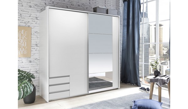 Armoire Blanche avec Miroir - Rangement & Dressing