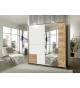 Armoire Chêne et Blanche avec Miroir - Rangement & Dressing