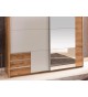 Armoire Chêne et Blanche avec Miroir - Rangement & Dressing