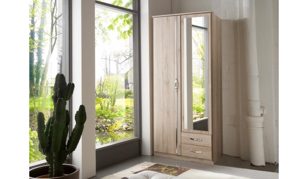 Armoire Bois - 2 Portes / 2 Tiroirs