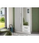 Armoire Blanche & Grise - 2 Portes / 2 Tiroirs