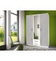 Armoire Blanche & Grise - 3 Portes / 2 Tiroirs