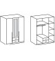 Armoire Blanche & Grise - 3 Portes / 2 Tiroirs