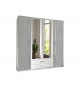 Armoire Blanche & Grise - 4 Portes / 2 Tiroirs