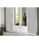 Armoire Blanche & Grise - 4 Portes / 2 Tiroirs