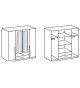 Armoire Blanche & Grise - 4 Portes / 2 Tiroirs