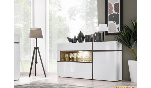 Meuble Buffet Design Blanc & Bois