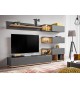 Meuble TV Design Led Gris & Bois