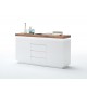 Meuble Buffet Blanc et Bois Massif à Led