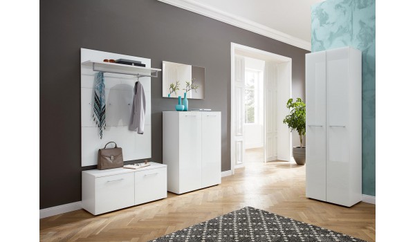 Rangement chaussures et vestiaire blanc