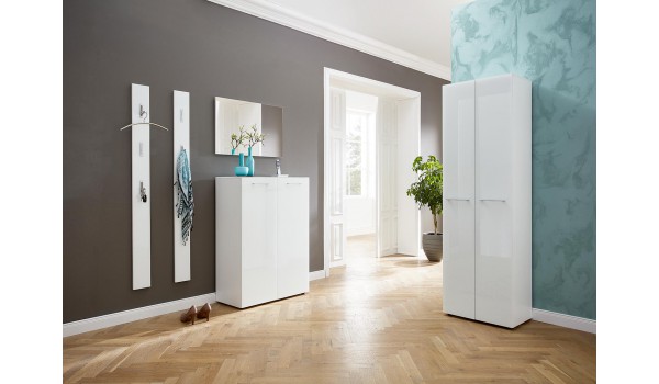 Meuble d'entrée couloir blanc
