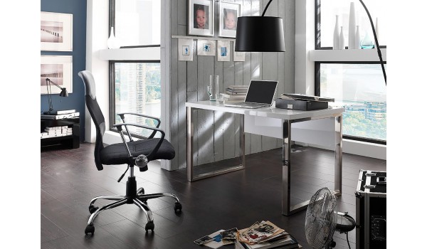 Table de bureau blanc laqué design