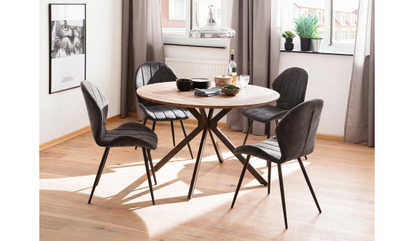 Table ronde design pas cher bois & métal