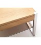 Table basse rectangulaire pas cher - Bois massif - Verre et acier