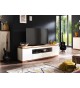 Meuble TV blanc et bois massif