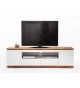 Meuble TV blanc et bois massif