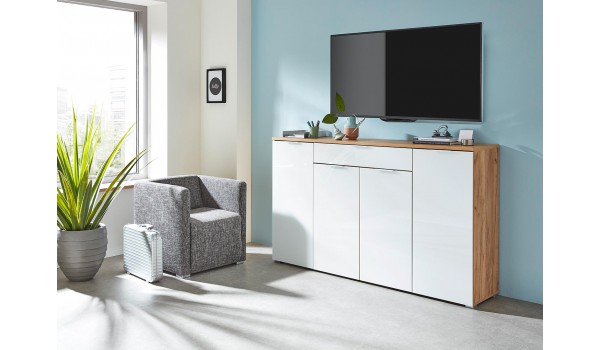 Buffet blanc et bois