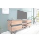 Meuble TV design bois massif et métal 160 cm / Acacia