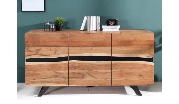 Buffet bois massif et métal 150 cm / Acacia