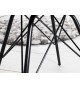 Chaise noir matelassée simili cuir noir / Pieds métal
