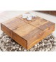 Table basse bois massif / Carrée 80 cm