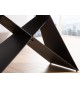 Table Contemporaine gris-lave et pied design noir métal