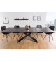 Table Contemporaine gris-lave et pied design noir métal