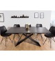 Table Contemporaine gris-lave et pied design noir métal