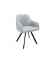 Chaise contemporaine gris clair / Pieds métal noir