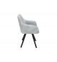 Chaise contemporaine gris clair / Pieds métal noir