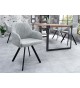 Chaise contemporaine gris clair / Pieds métal noir