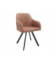 Chaise contemporaine marron / Pieds métal noir