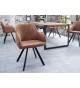 Chaise contemporaine marron / Pieds métal noir