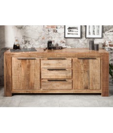 Buffet en bois massif / 2 Portes - 3 Tiroirs