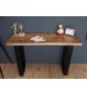 Table console moderne / Bois massif - Piétement métal noir