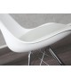Chaise coque blanche pas cher: Pieds chromé (Lot de 4)