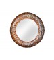 Miroir mural rond : Cadre métal et aluminium cuivré