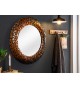 Miroir mural rond : Cadre métal et aluminium cuivré