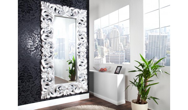 Miroir baroque argenté 180 cm