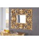 Miroir baroque carré or antique